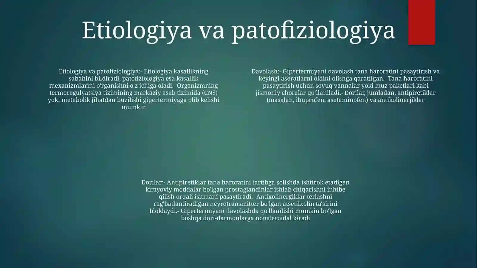 Gipertermiya Sindromi Va Uni Davolashda Ishlatiladigan Dori Vositalari 3