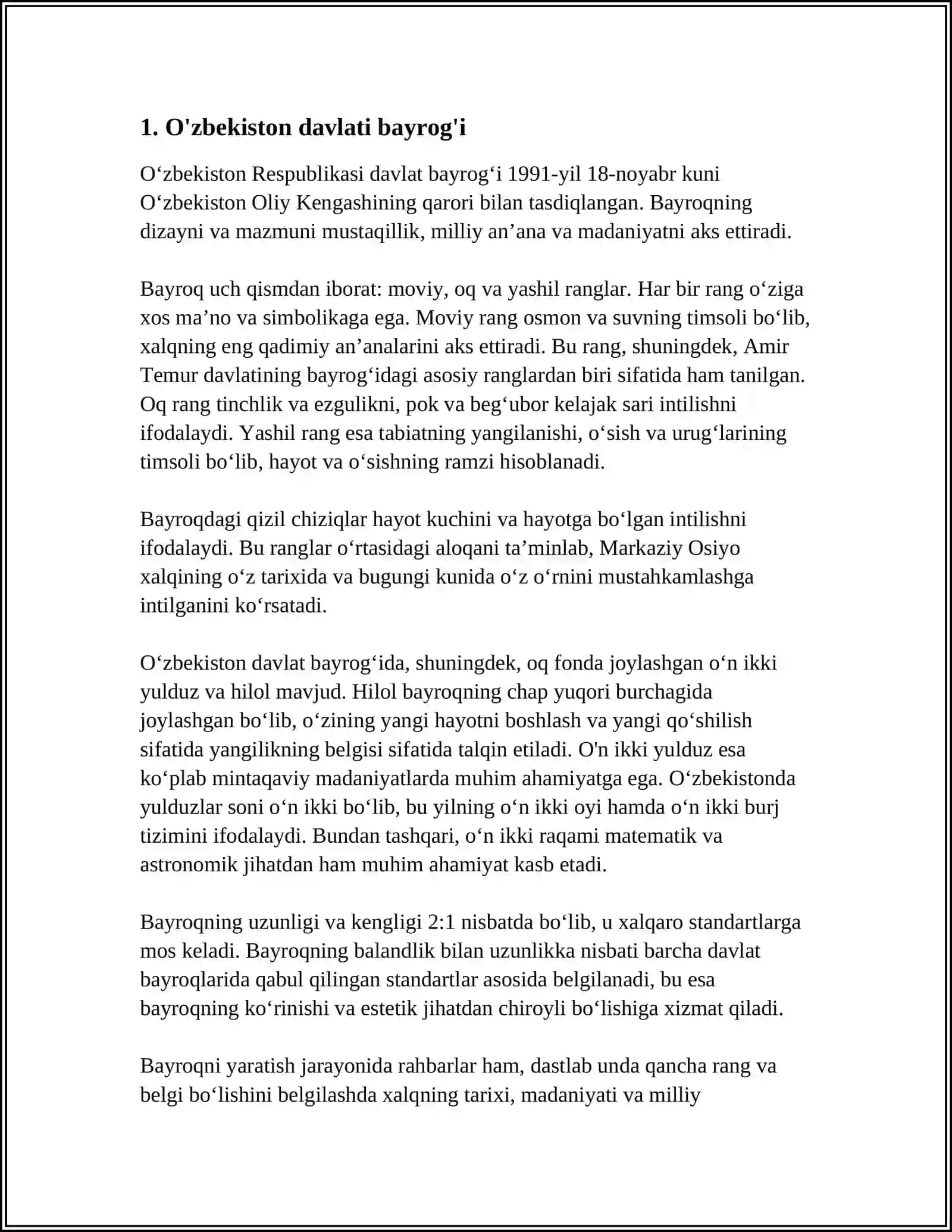 O‘ZBEKISTON RESPUBLIKASI DAVLAT RAMZLARI 3