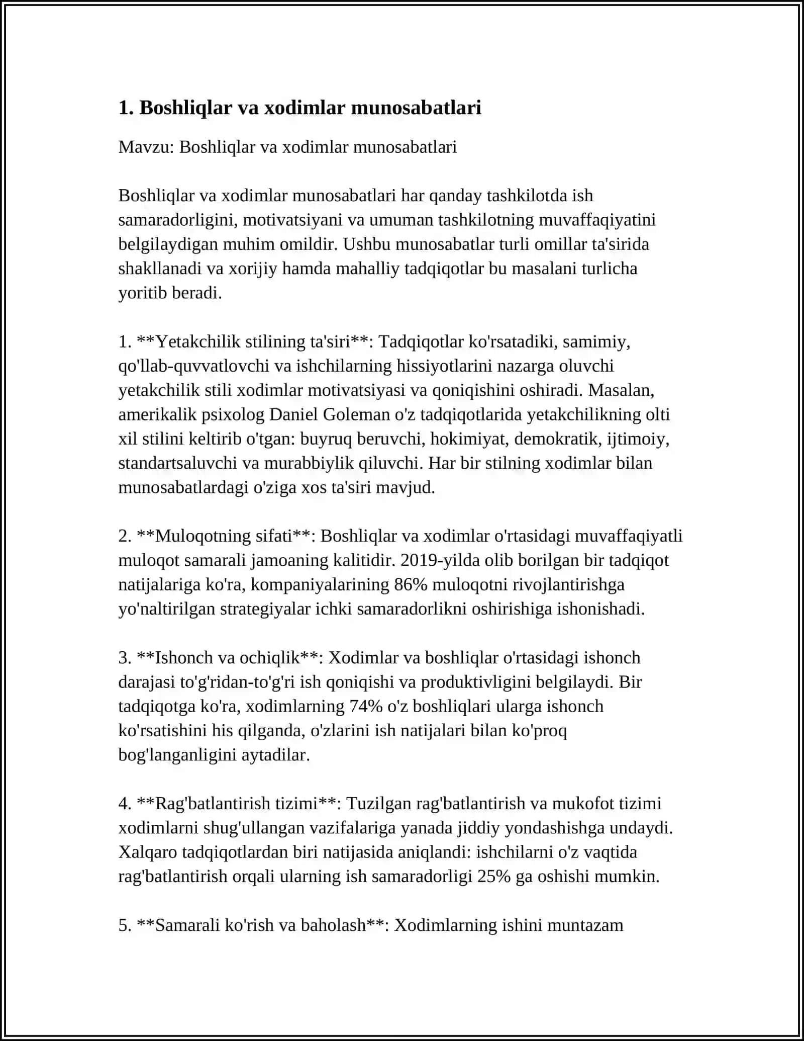 BOSHLIQLAR VA BO'YSUNUVCHILAR 3