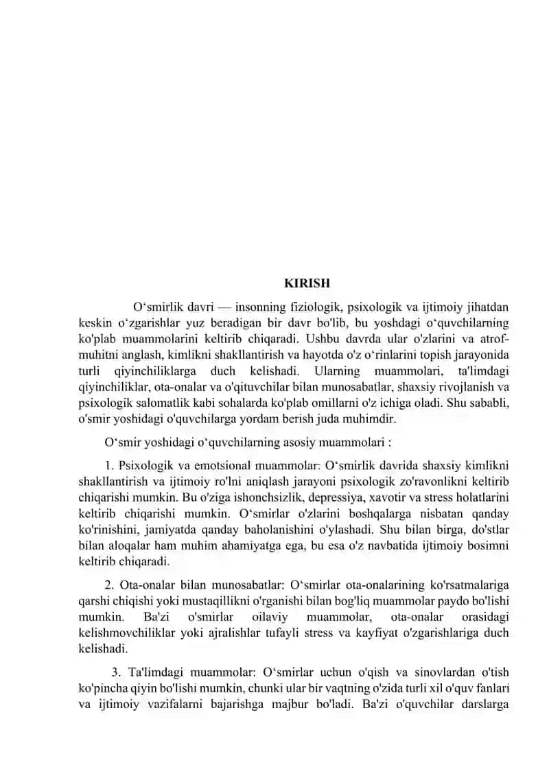 Psixokrreksion dastur tuzulishiga qo’yiladigan talablar 3