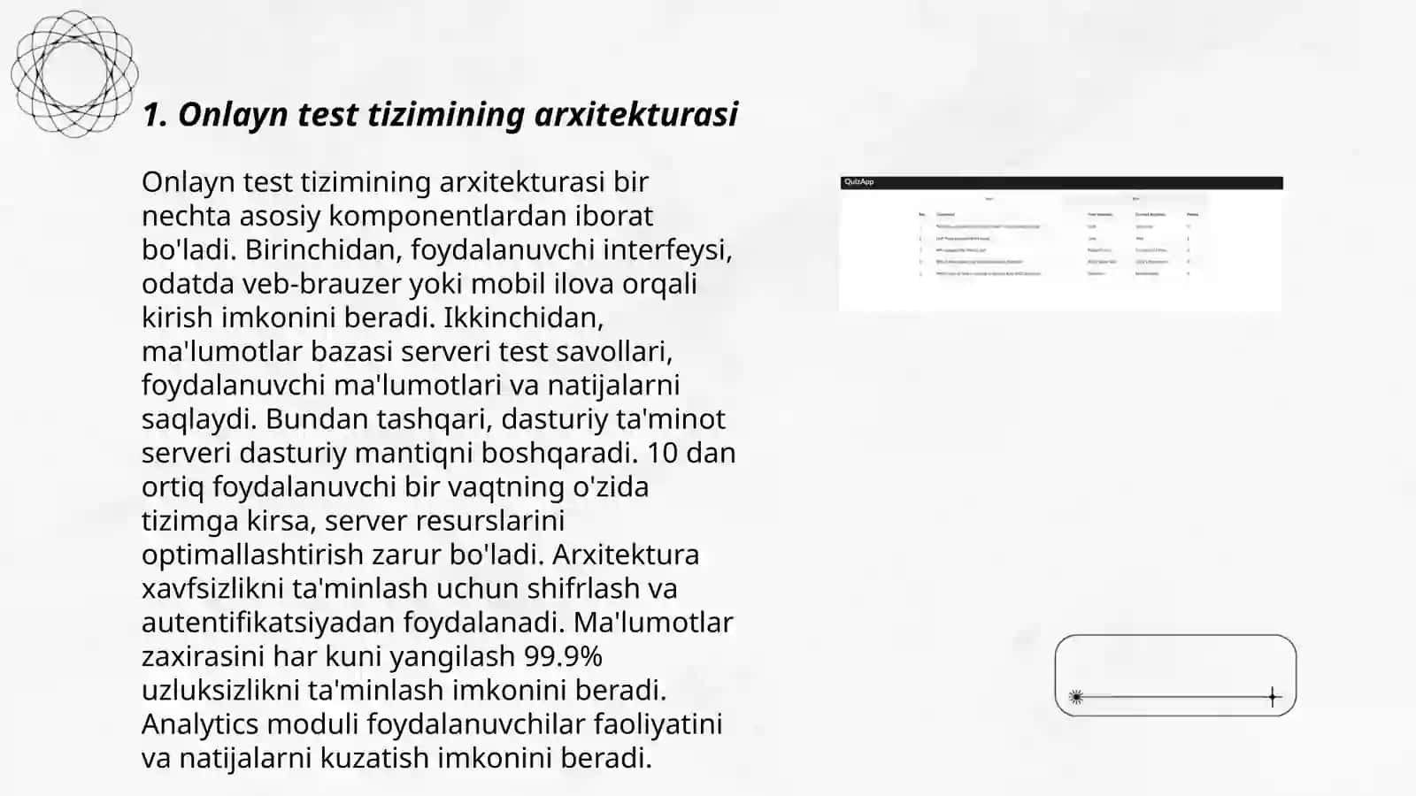 Onlayn test tizimini ishlab chiqish bazasi dastur haqida 3