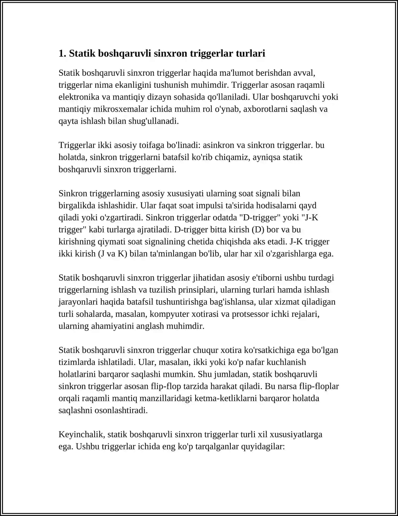 STATIK BOSHQARUVLI SINXRON TRIGGERLAR 3