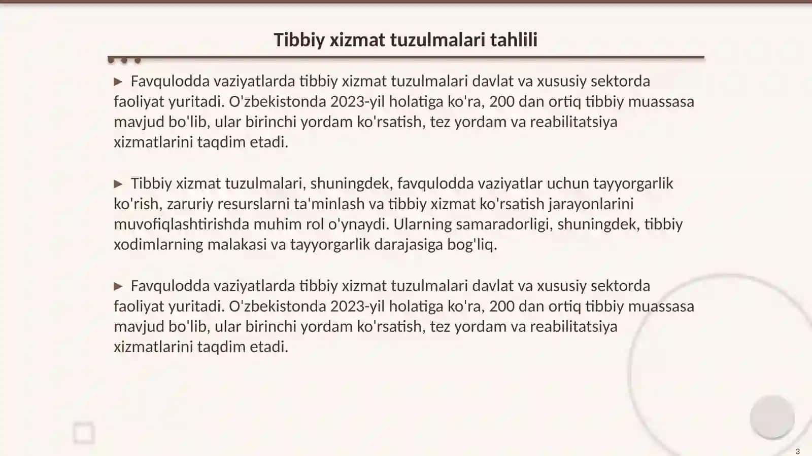 Favqulodda vaziyatlarda fuqaro muhofazasi tibbiy xizmati 3