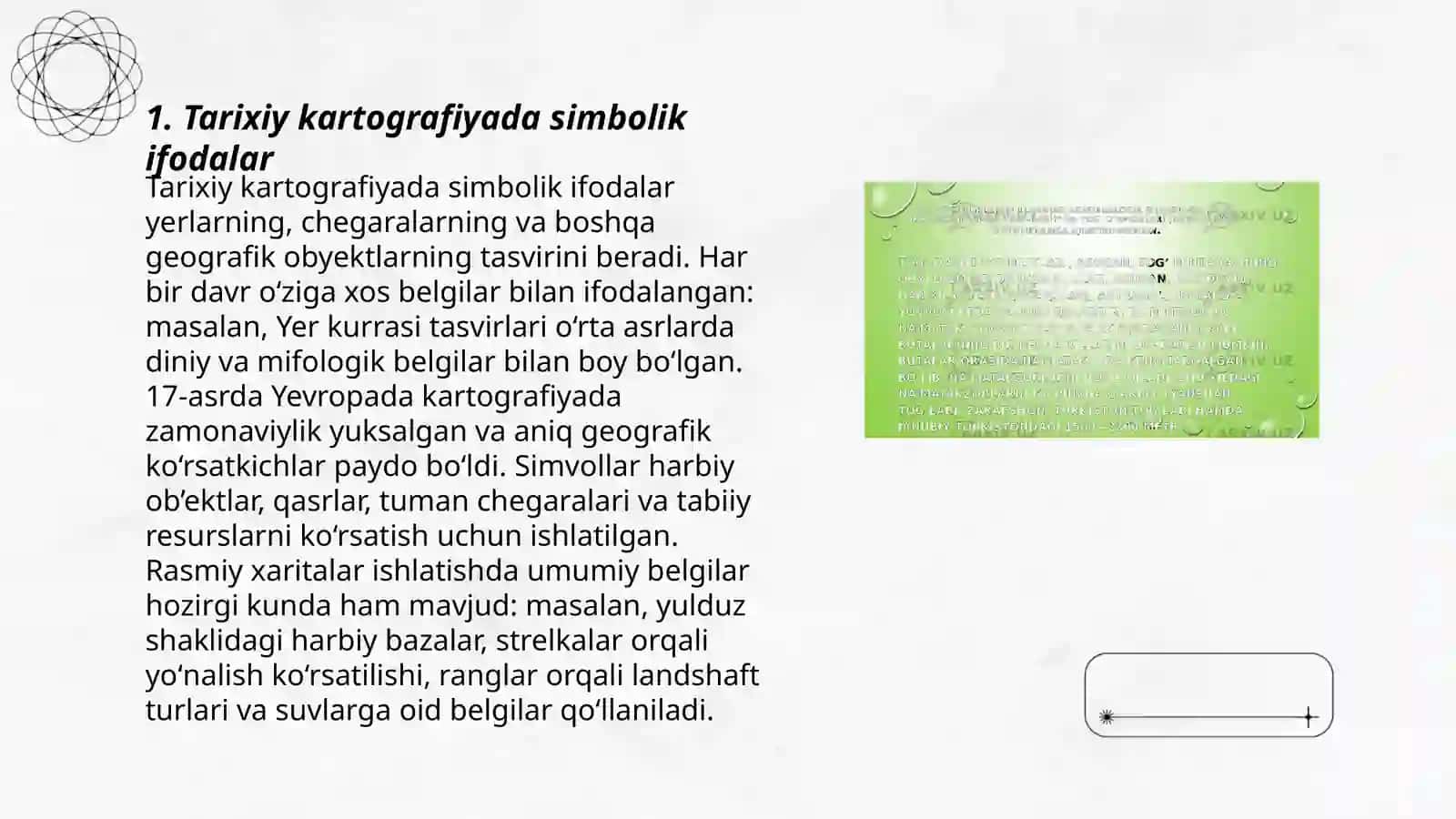 Tarixiy kartalarda kartografik tasvirlash usullarini oʻrganish 3