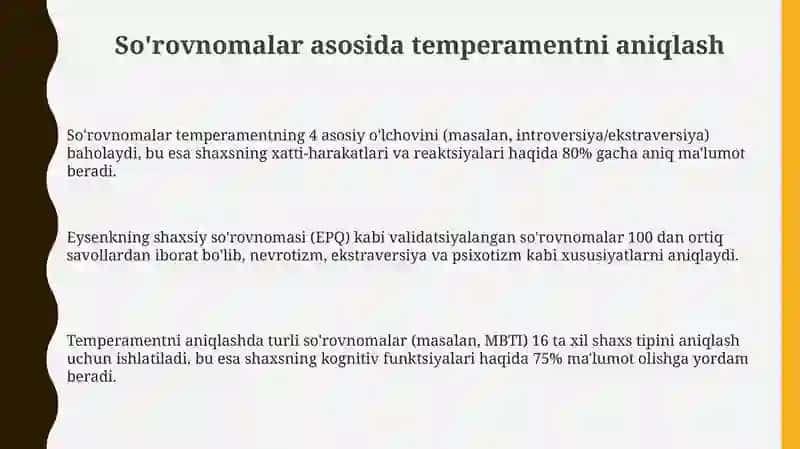 Soʻrovnomalar asosida temperamentni aniqlash 3