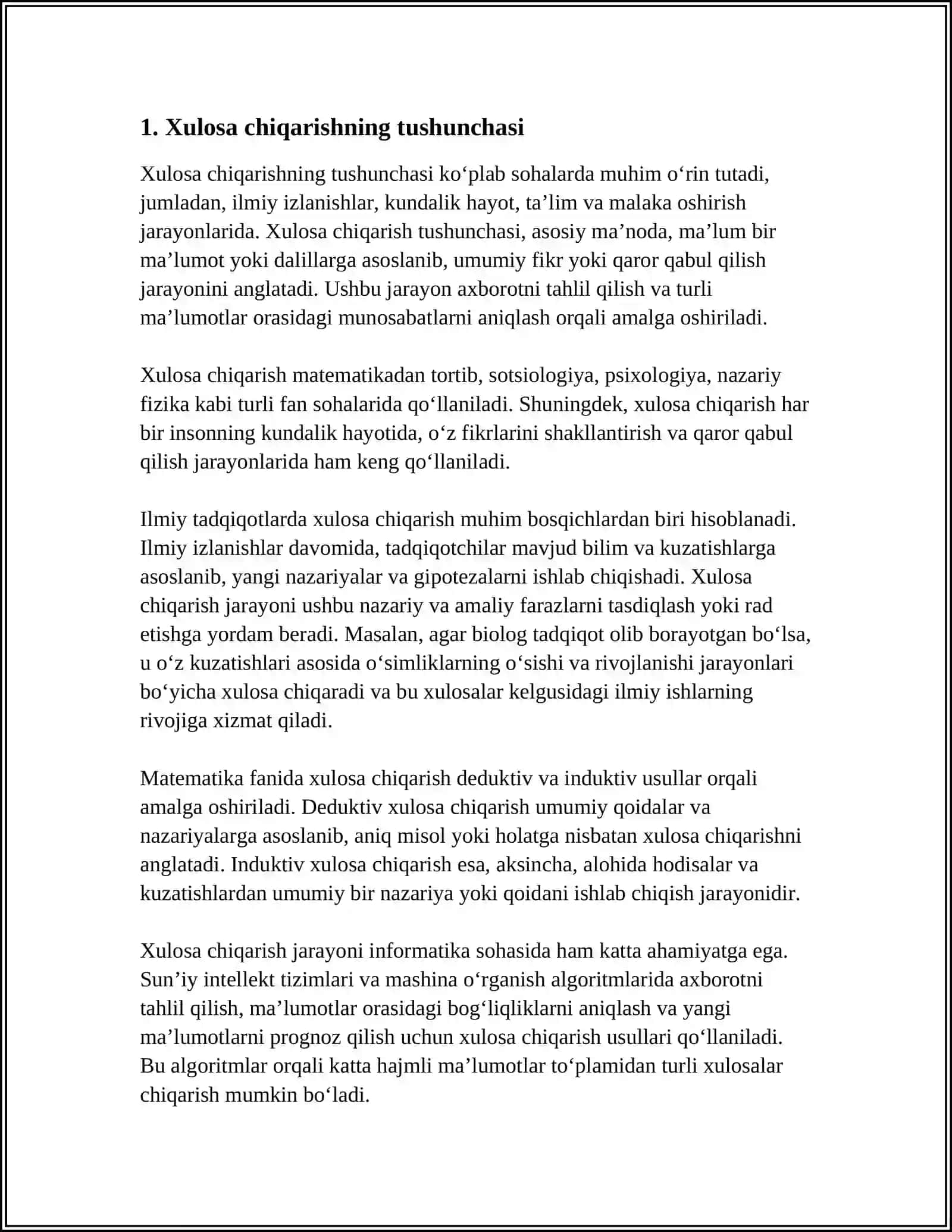 XULOSA CHIQARISHNING UMUMIY MANTIQIY TAVSIFI 3