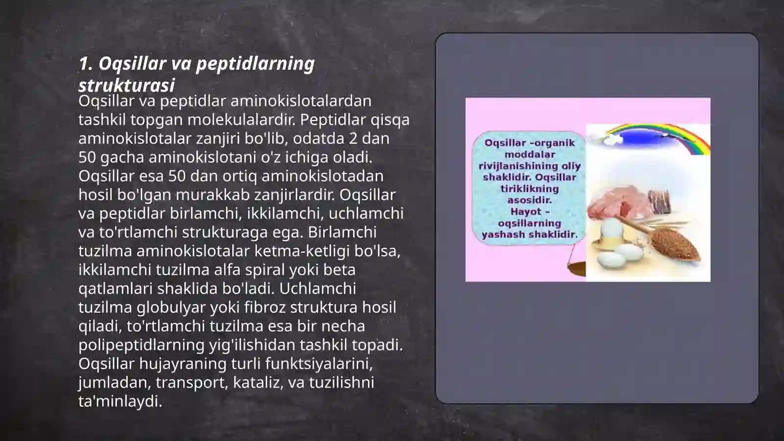 Oqsillar va peptidlarlarning tarkibini aniqlash va tamoyillari 3