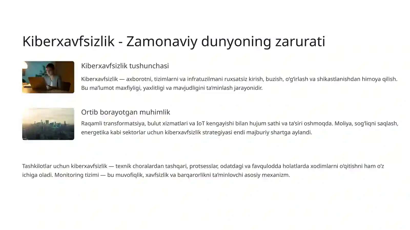 Kiberxavfsizlik monitoring tizimini ishlab chiqish: Raqamli dunyoni himoya qilish 3
