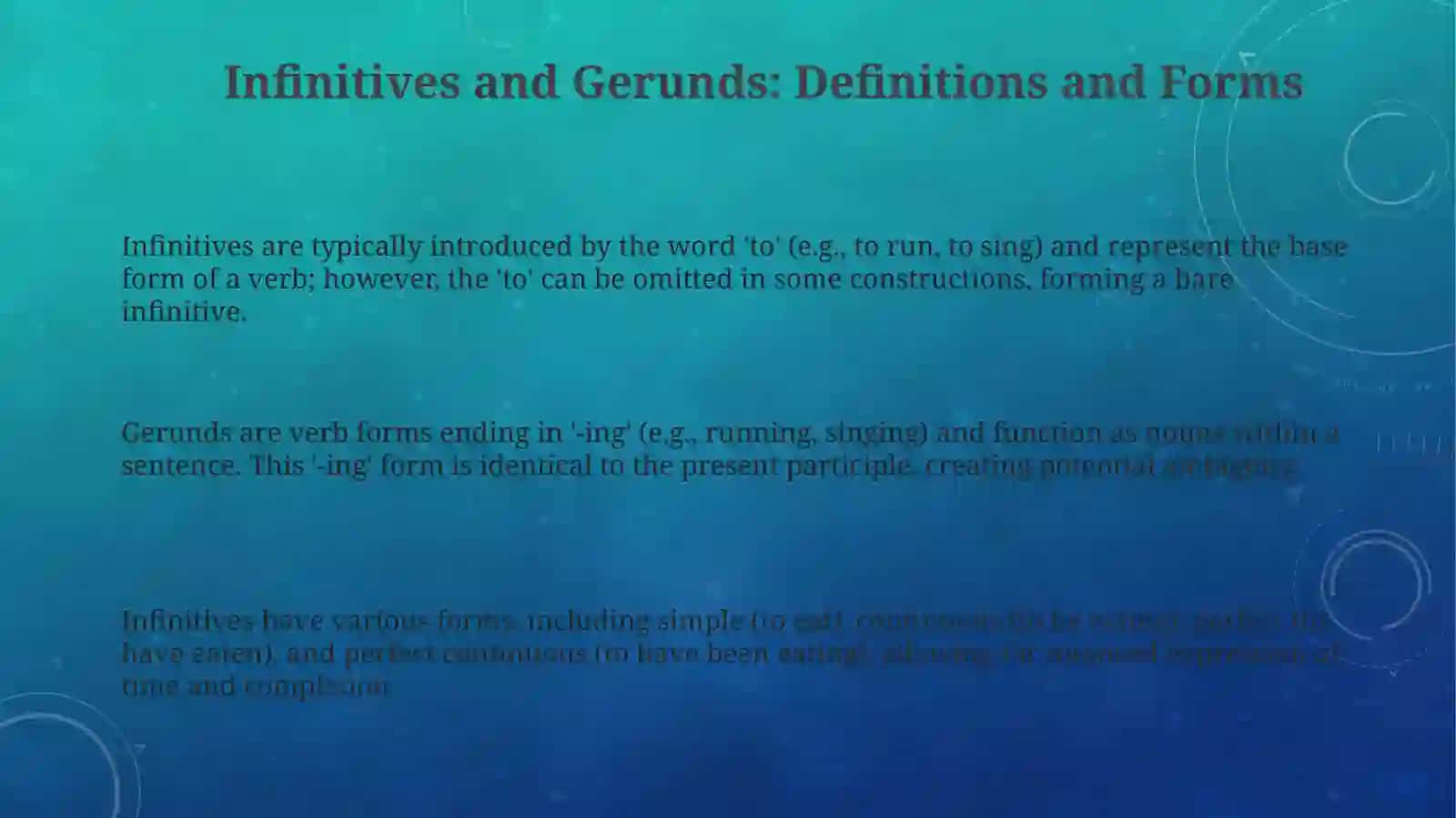 Infinitive and gerund 3