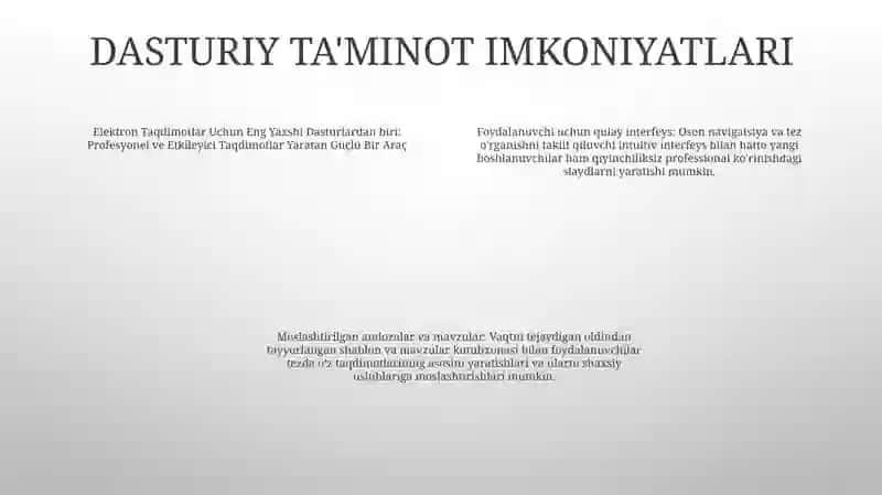 Elektron Taqdimotlarni Yaratish Va Qayta Ishlash Uchun Asboblar ToʻPlami 3