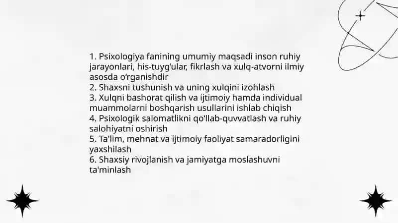 Psixologiya fanining maqsad va vazifalari 3