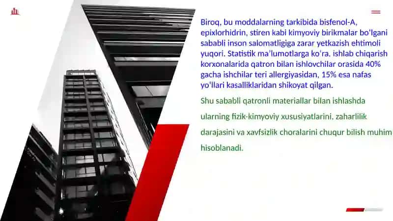 Bogʻlovchi qatronli materiallar bilan ishlaganda xavfsizlik 3