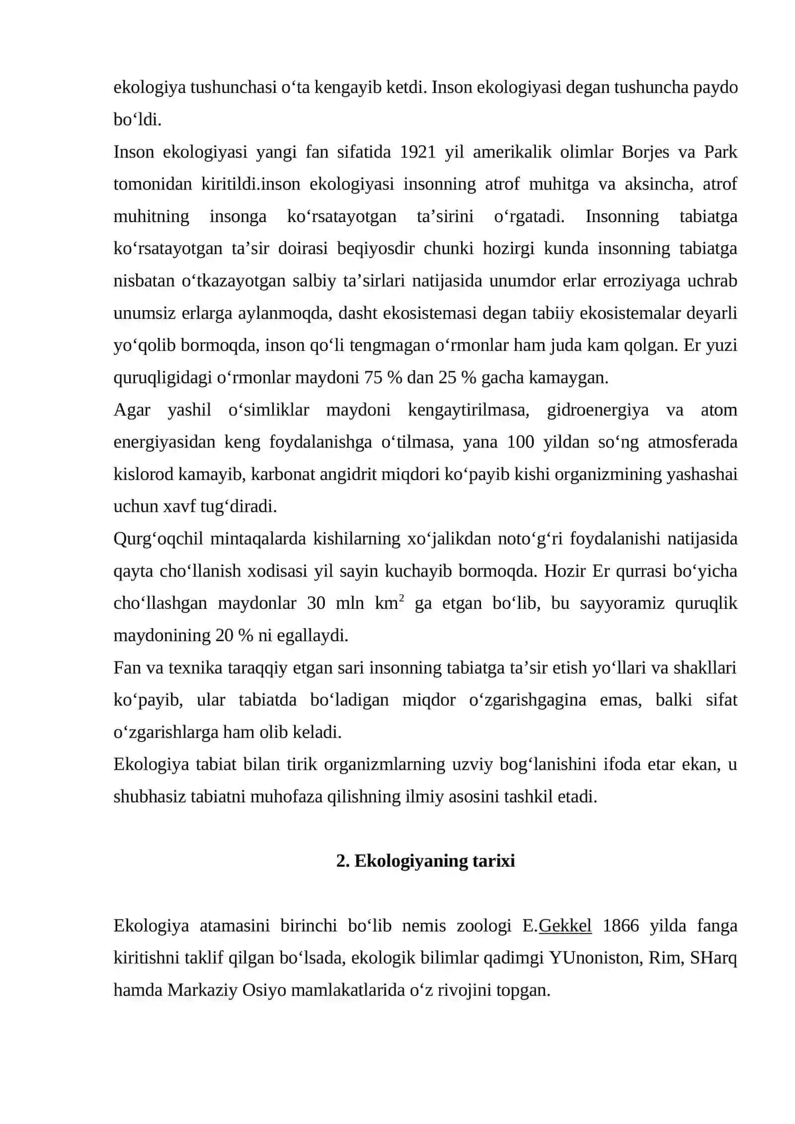 EKOLOGIYA FANINI PREDMETI VA VAZIFALARI 3