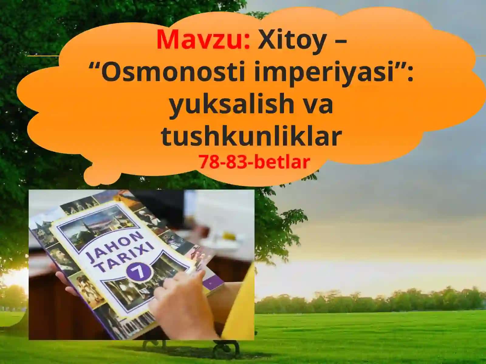 7-sinf Jahon tarixi dars ishlanma. Xitoy - Osmonosti imperiyasi. Yuksalish va tushkunliklar 3