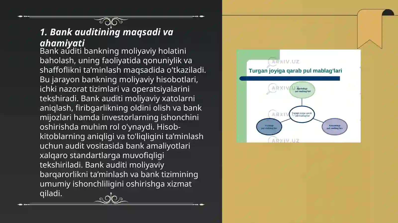 Bank auditi tashkil qilinishi va turlari 3