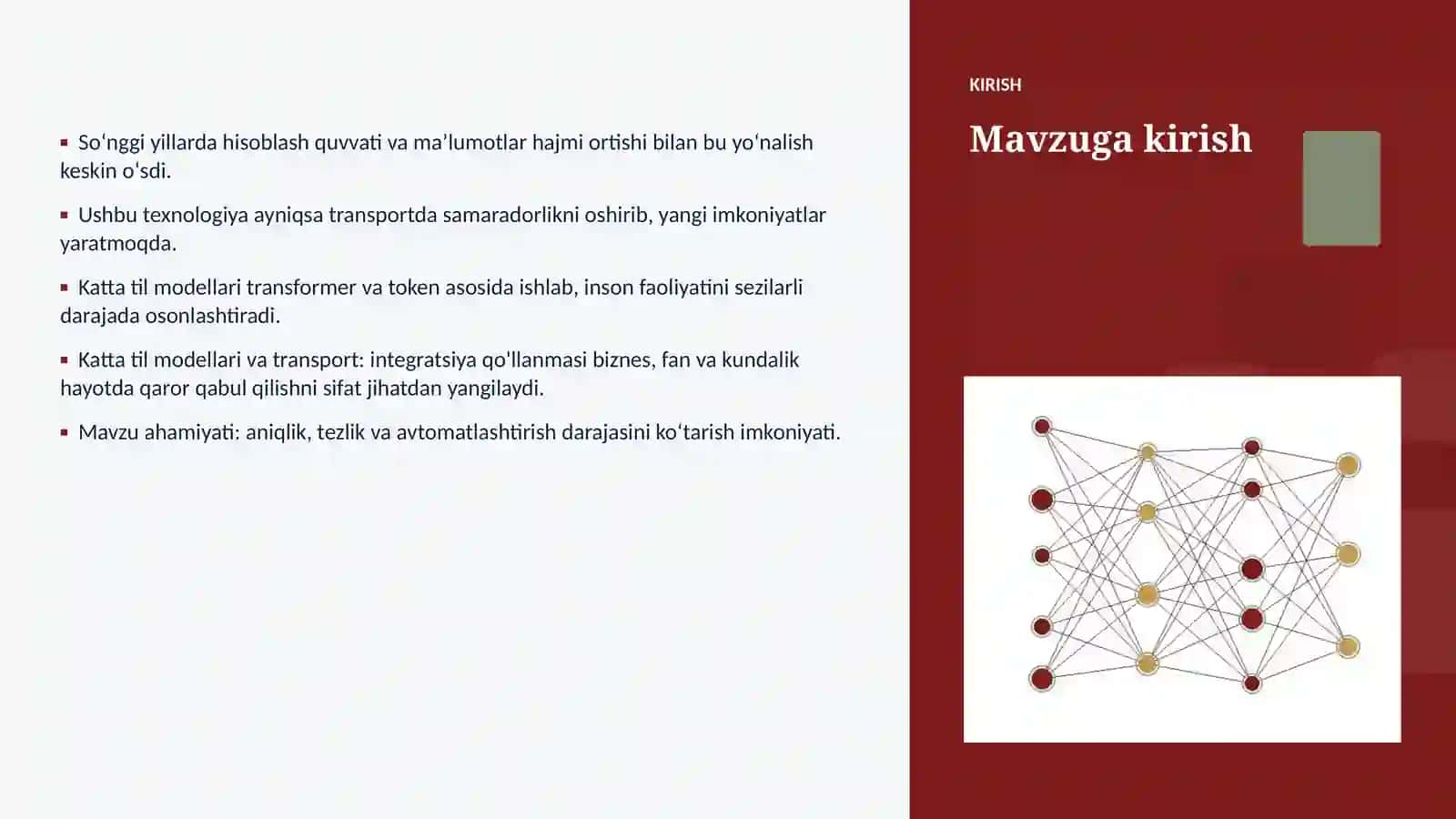 Katta til modellari va transport: integratsiya qo'llanmasi 3