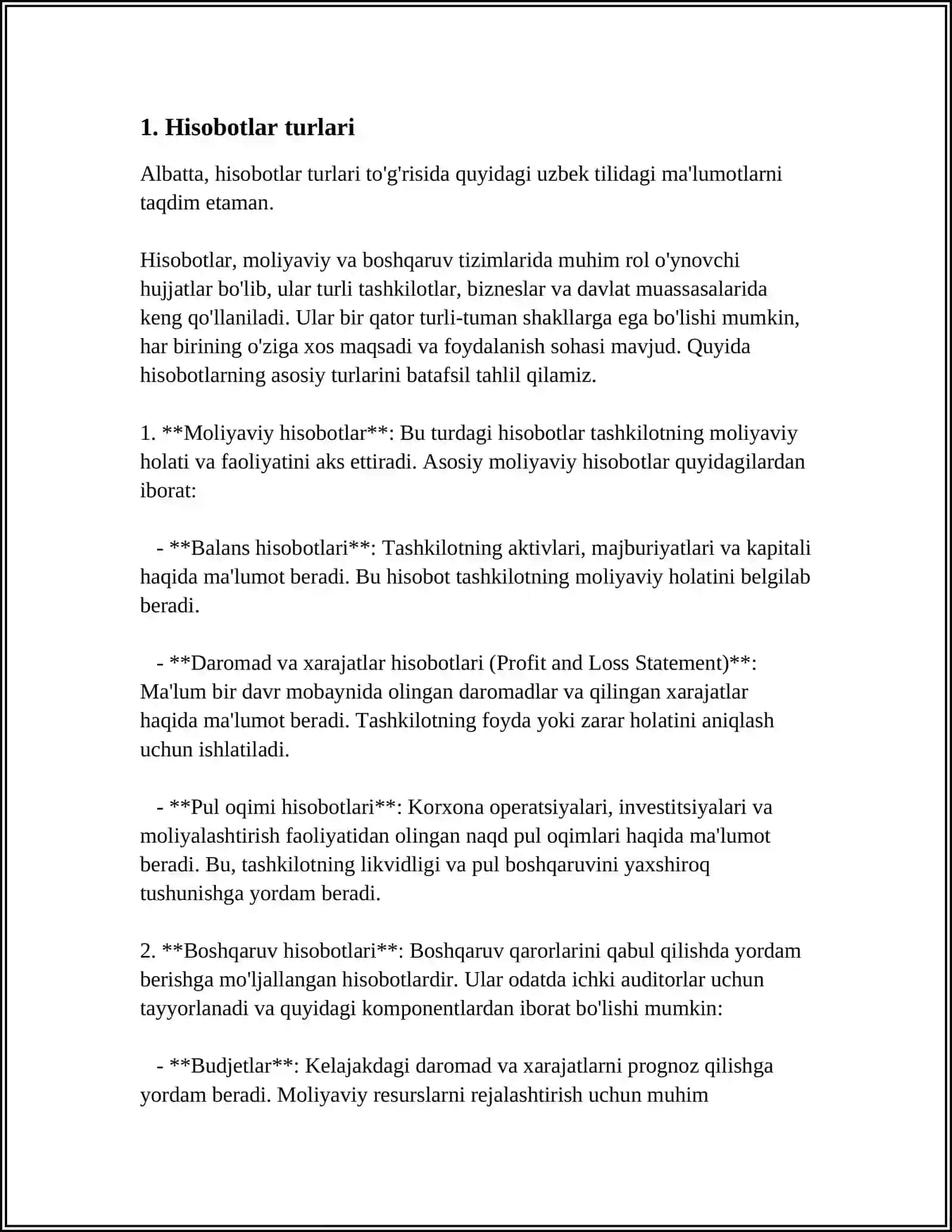 Hisobot Maxsus Tashkil Etiladigan Kuzatishtlar Biznes Tekshirishlar va Royxatlar 3