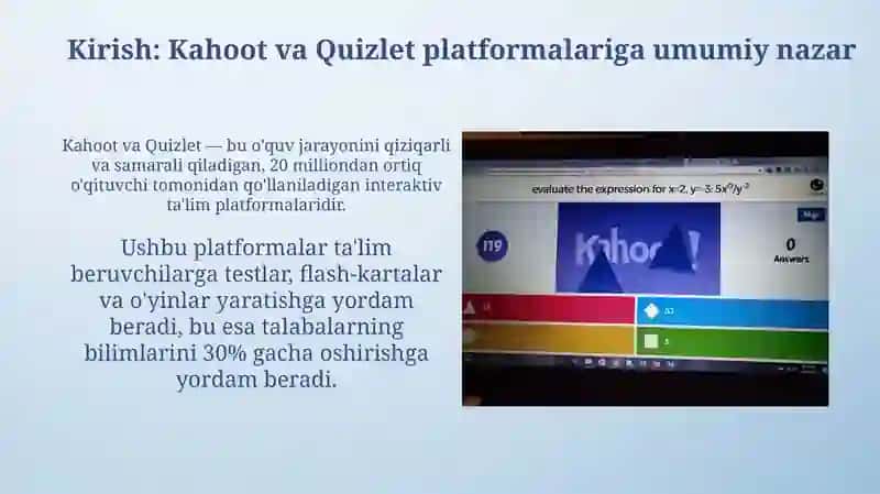 Kahoot va Quizlet 3
