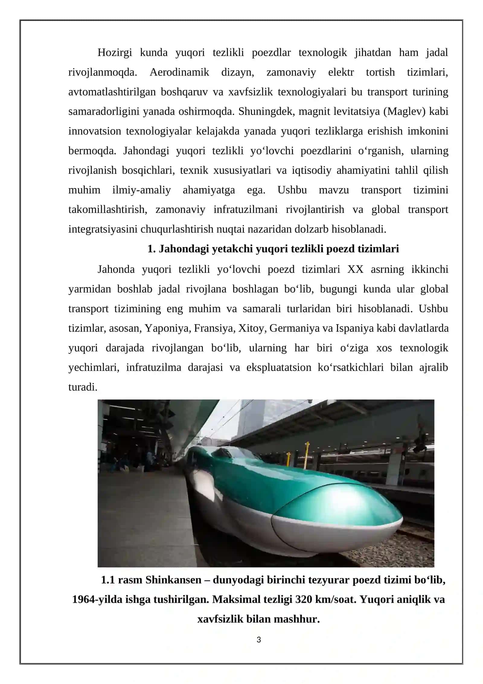 Jahondagi yuqori tezlikli yo‘lovchi poezdlari 3