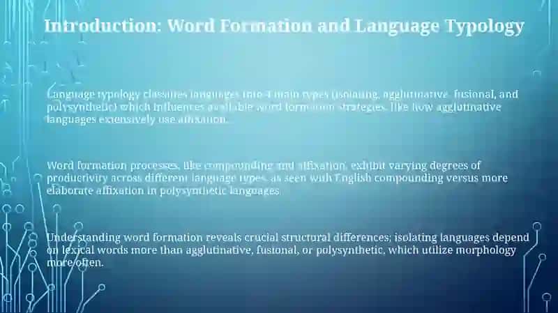 Language Typology and Word Formation 3