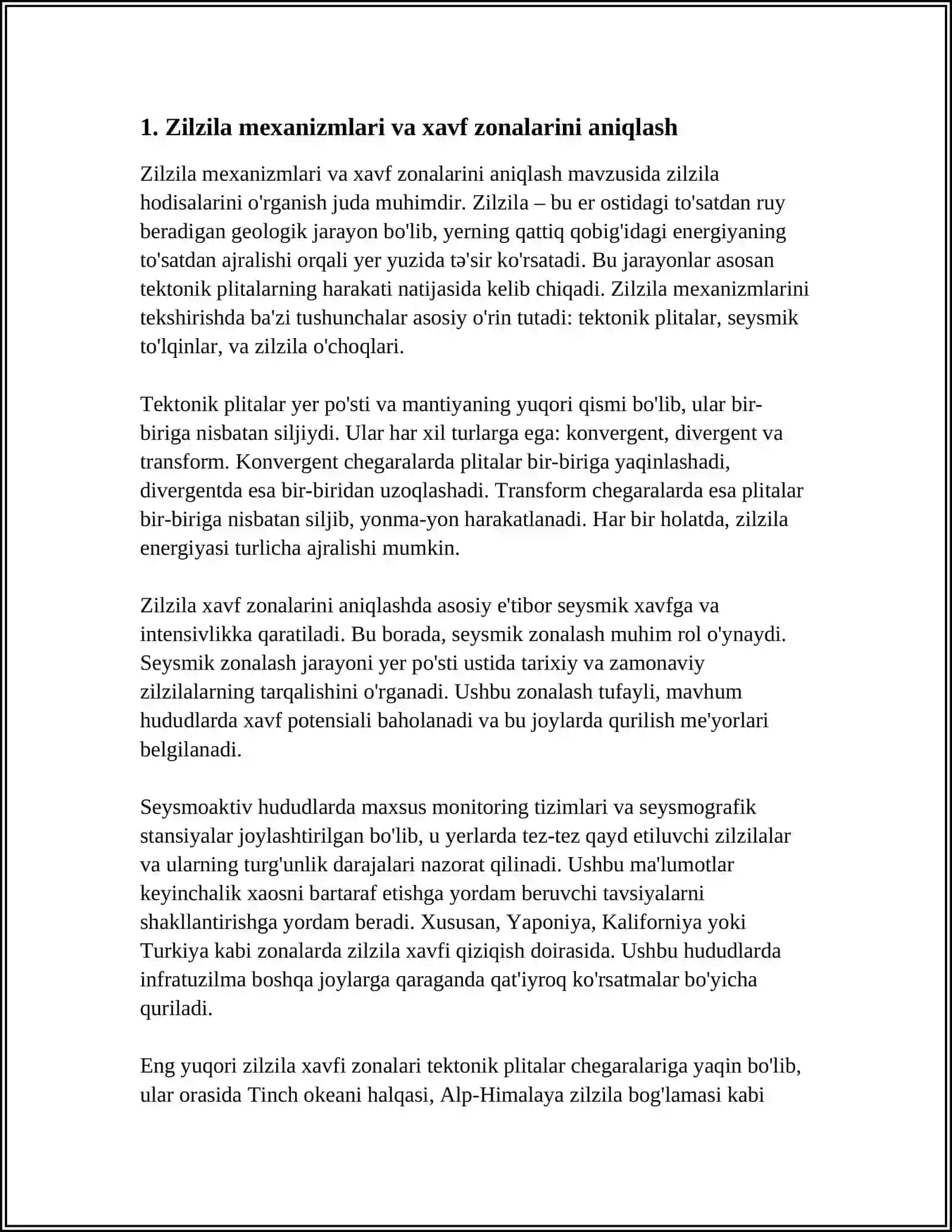 ZILZILA XAVFI OQIBATLARI VA XIMIYA CHORALARI 3