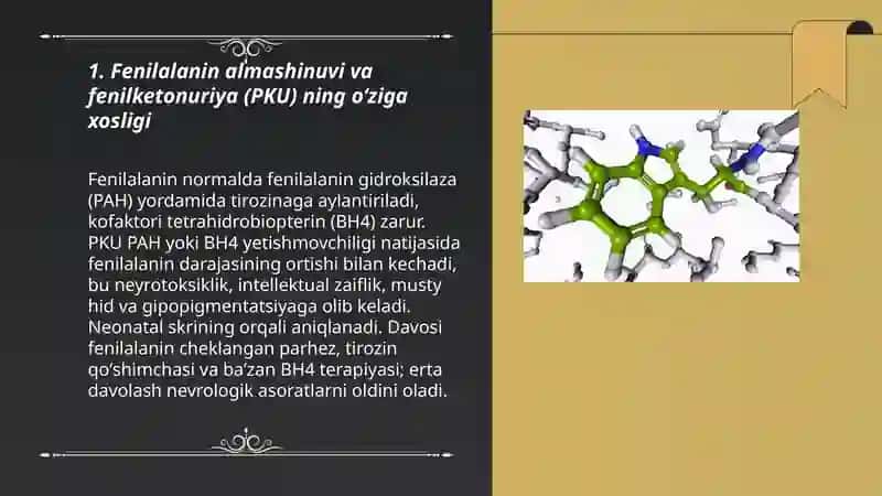 Ayrim aminokislotalar almashinuvining o'ziga xosligi 3