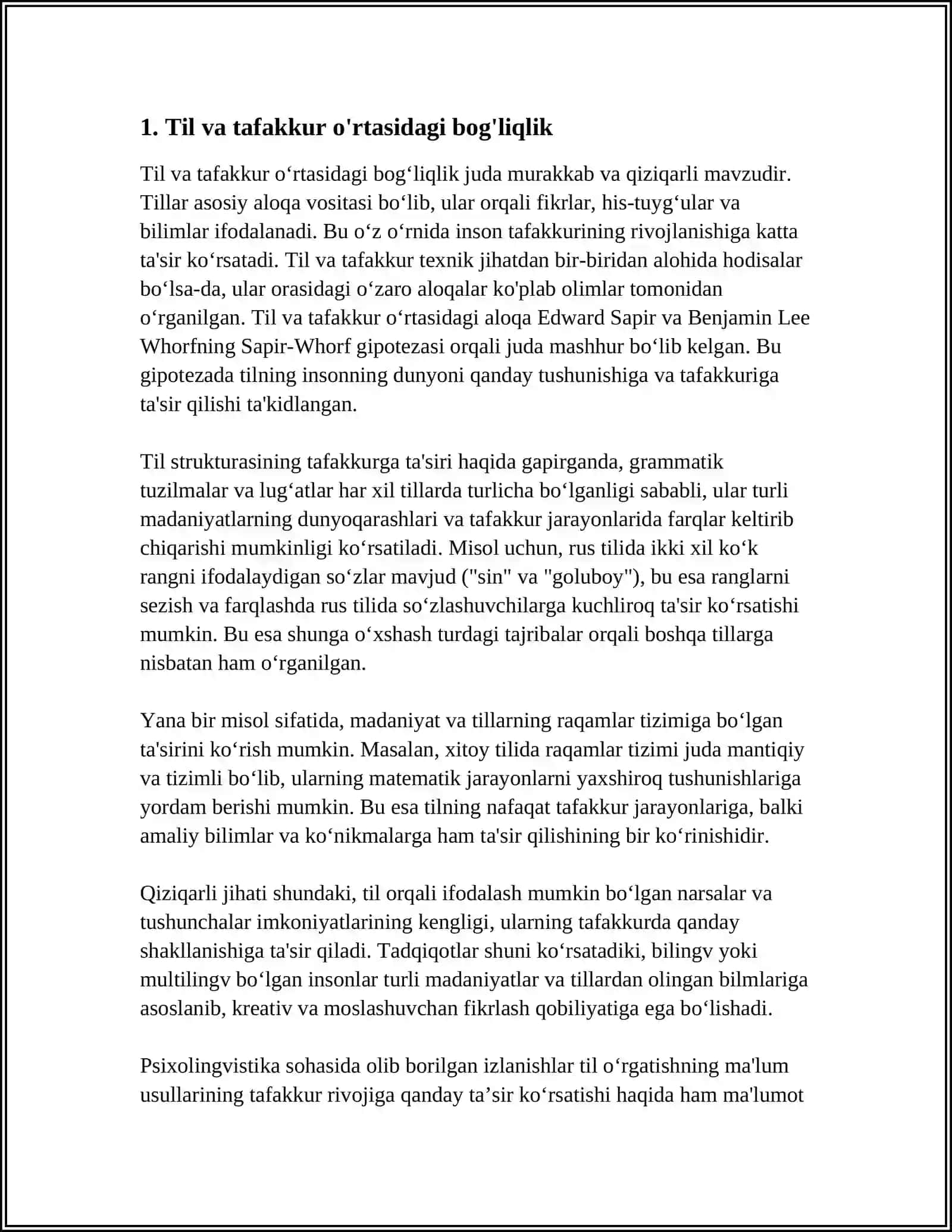TILNING IJTIMOIY TABIATI TIL VA TAFFAKUR TILING TARAQQIYOTI QONUNIYATLARI 3