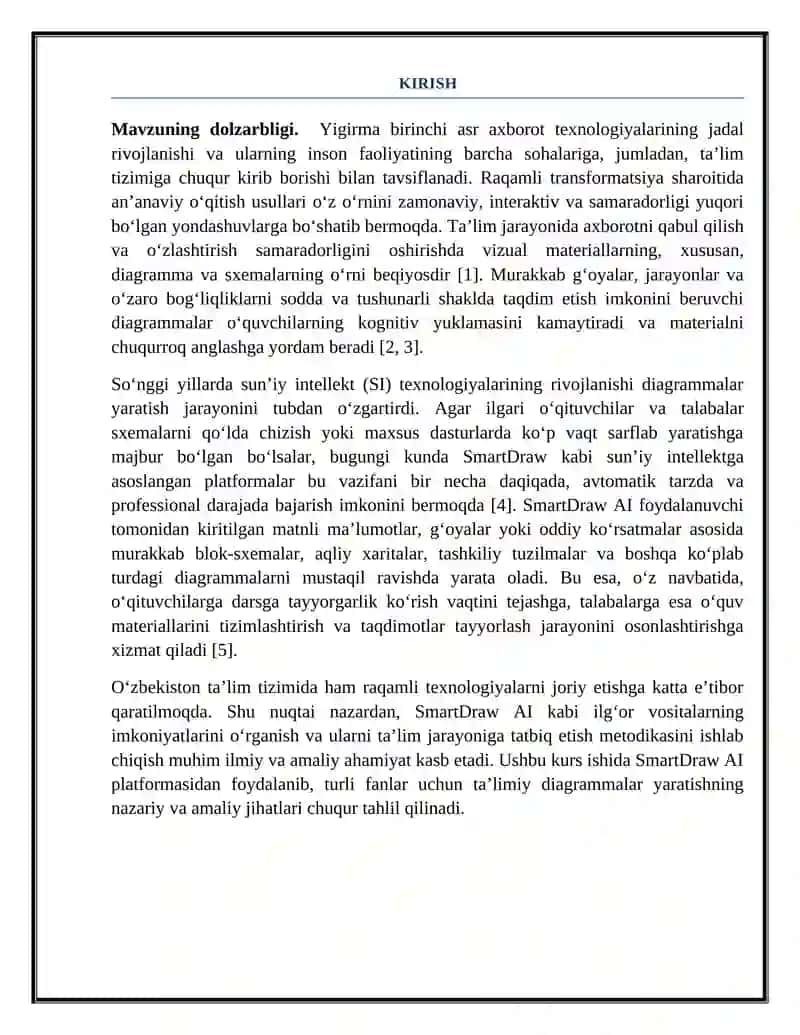 SMARTDRAW AL YORDAMIDA TA'LIMIY DIAGRAMMALAR YARATISH 3