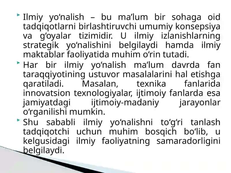 Ilmiy tadqiqot yo`nalishini tanlash va ilmiy muommo 3