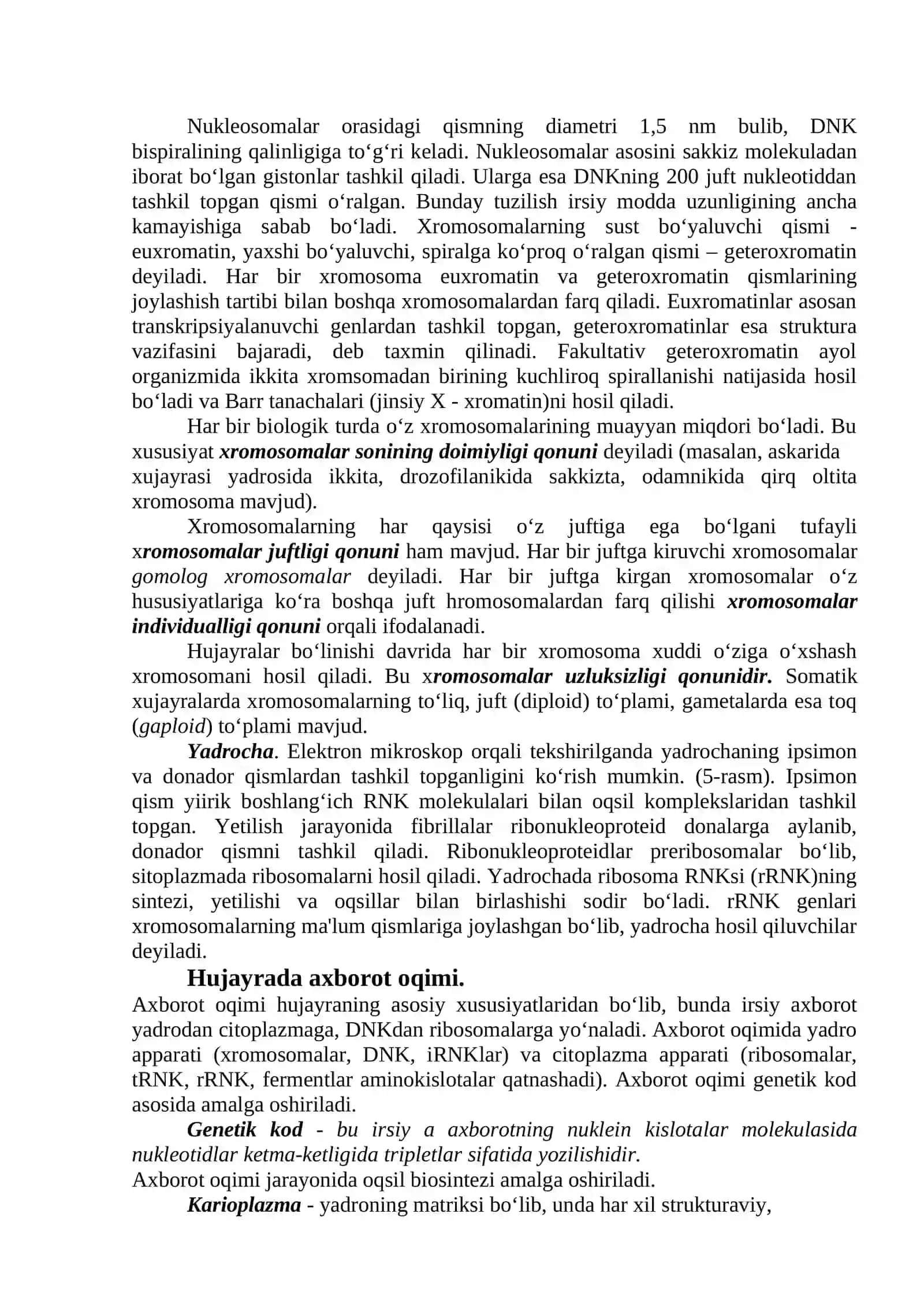 Hujayra yadrosi. Xromosoma. DNK va RNK tuzilishi va funksiyasi 3