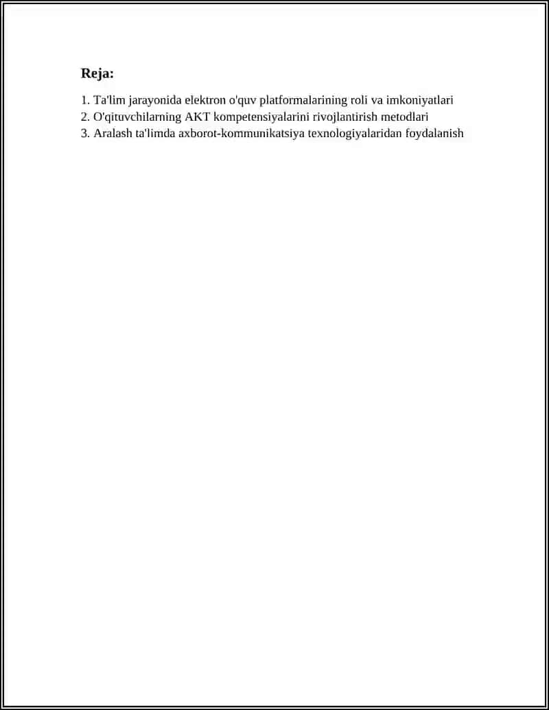 TAʼLIM JARAYONIDA AXBOROT KOMMUNIKATSIYA TEXNOLOGIYALARINING OʻRNI VA IMKONIYATLARI 3