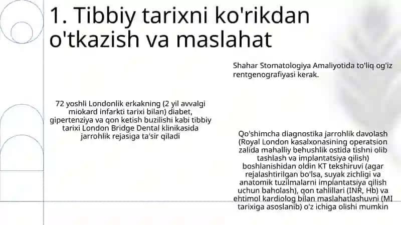 Xirurgik stomatologik yordamga muhtoj bemorni tekshirish va qoʻshimcha tekshirish usullari 3