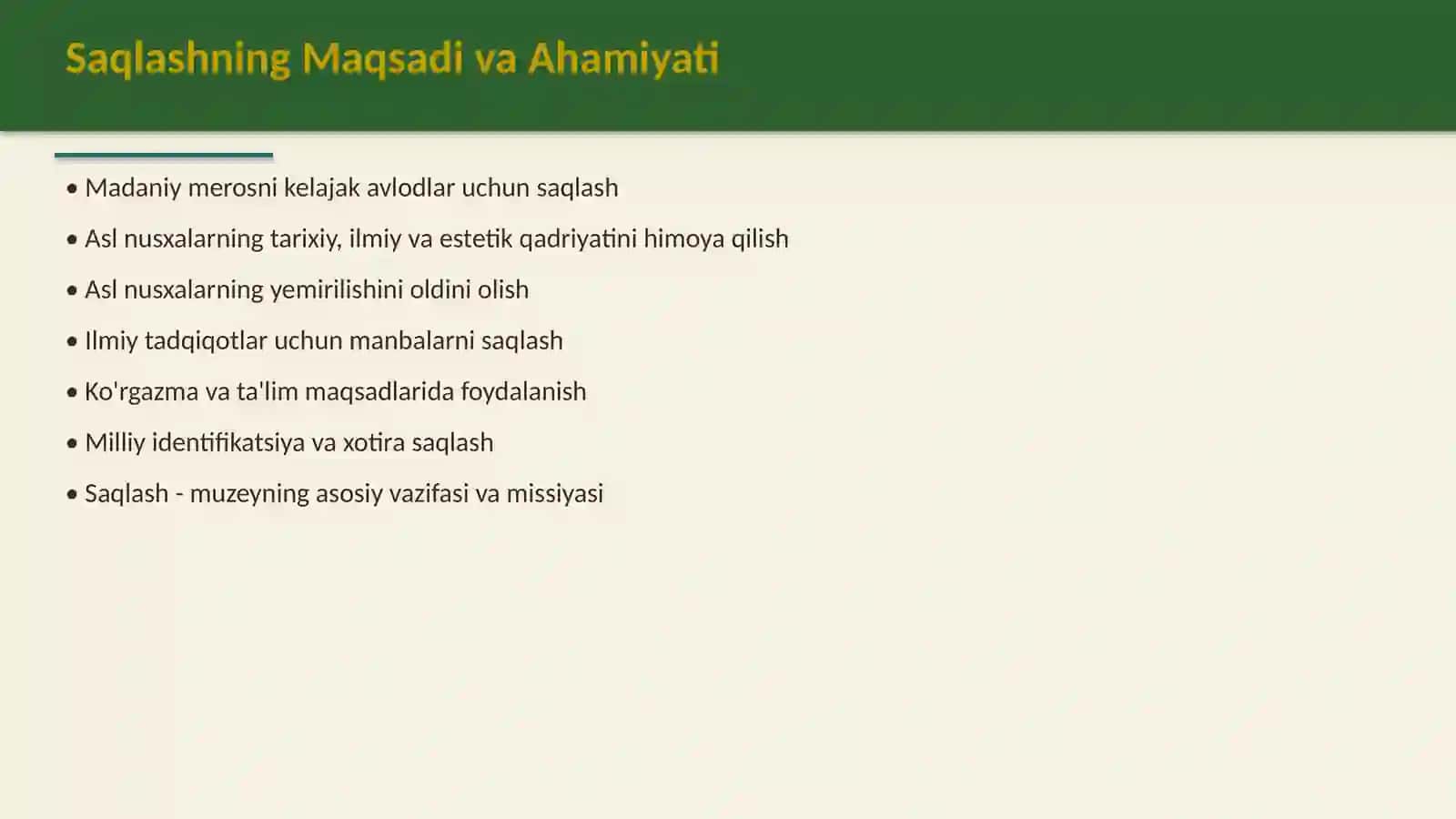 Muzey kolleksiyalarini saqlash 3