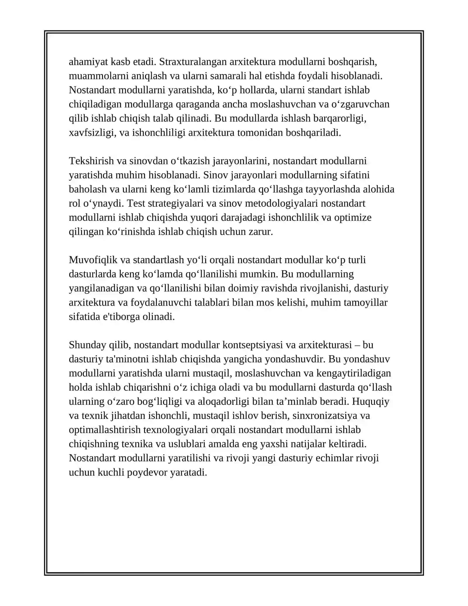 NOSTANDART MODULLARNI YARATISH VA ULARNI DASTURDA QO‘LLASH 3