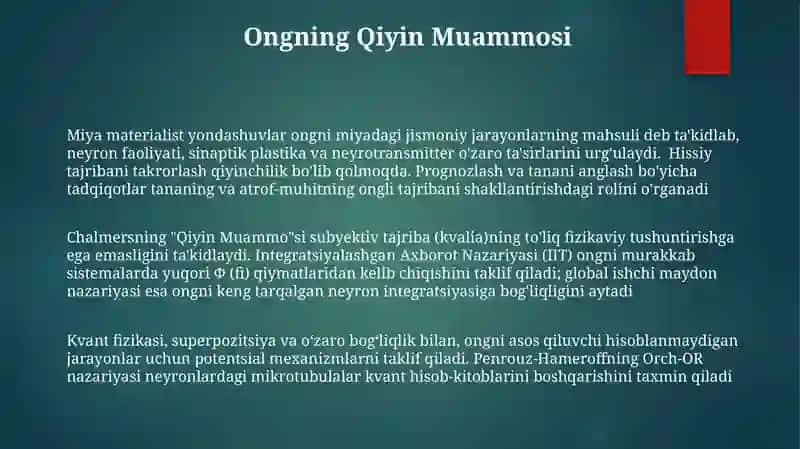 Miya nevrologiyasi va fizikasi 3