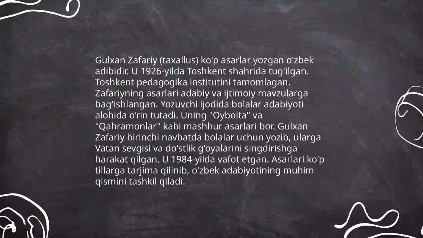 Gulxaniyning Zarbulmasal asari 3
