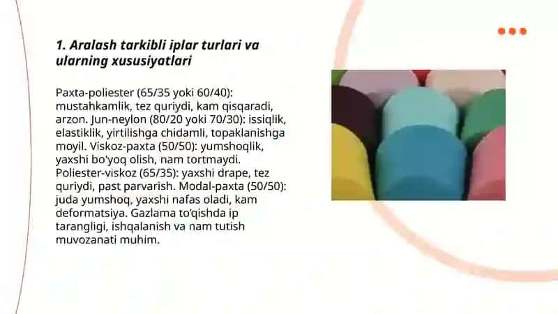 Aralash tarkibli iplardan gazlama to’qish 3