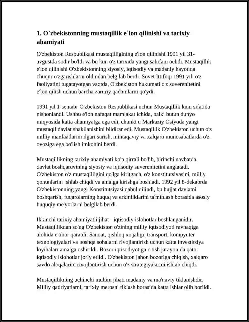 O`ZBEKISTONNING O`ZIGA XOSISTIQLOL VA TARAQQIYOT YO`LI 3