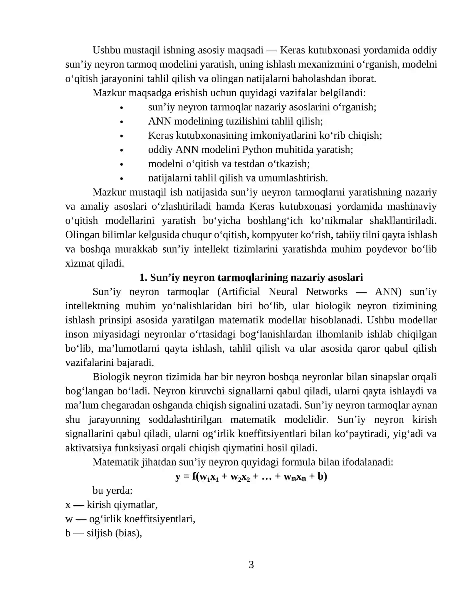 Keras yordamida oddiy ANN modelini qurish 3