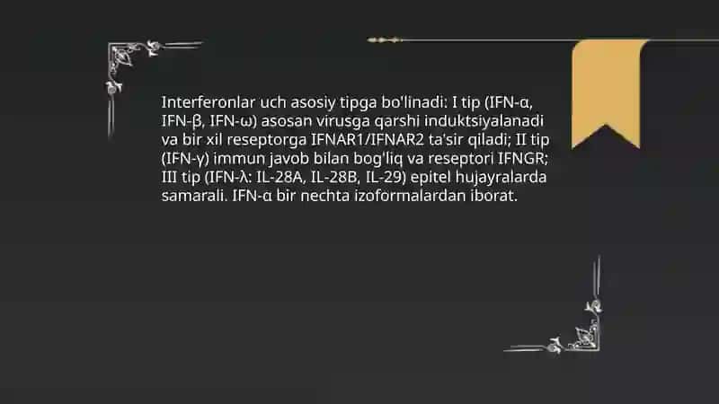 Interferonlar, olinish usullari va qoʻllanilishi 3