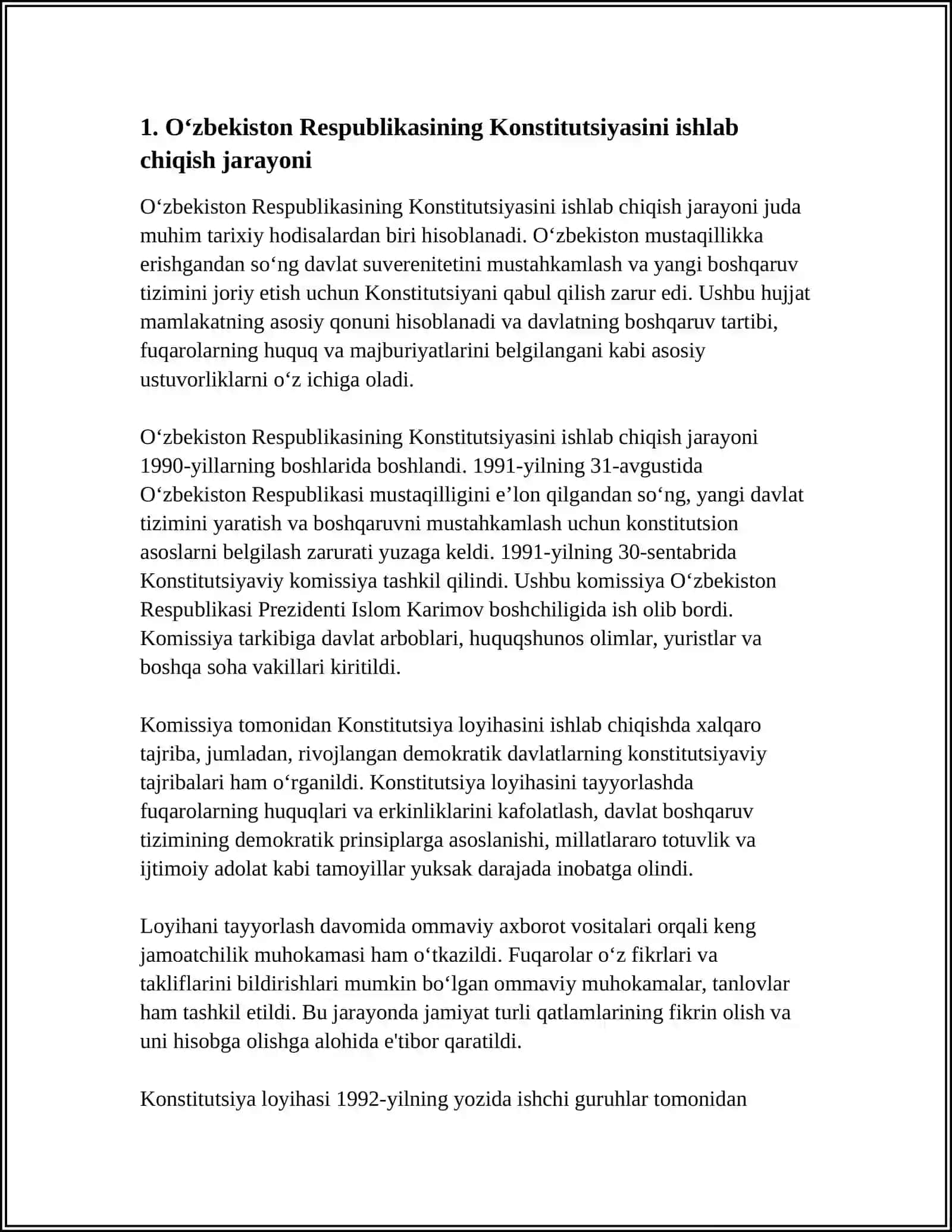 O‘zbekiston Respublikasining Konstitutsiyasi Yaralish Tа‘riхi Haqida 3