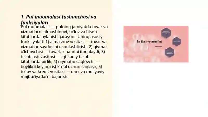 Pul muomalasi, pul-kredit tizimi va banklar 3