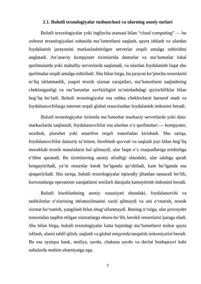 Iqtisodiy axborotlarni qayta ishlash jarayonida bulutli texnologiyalardan foydalanish 3