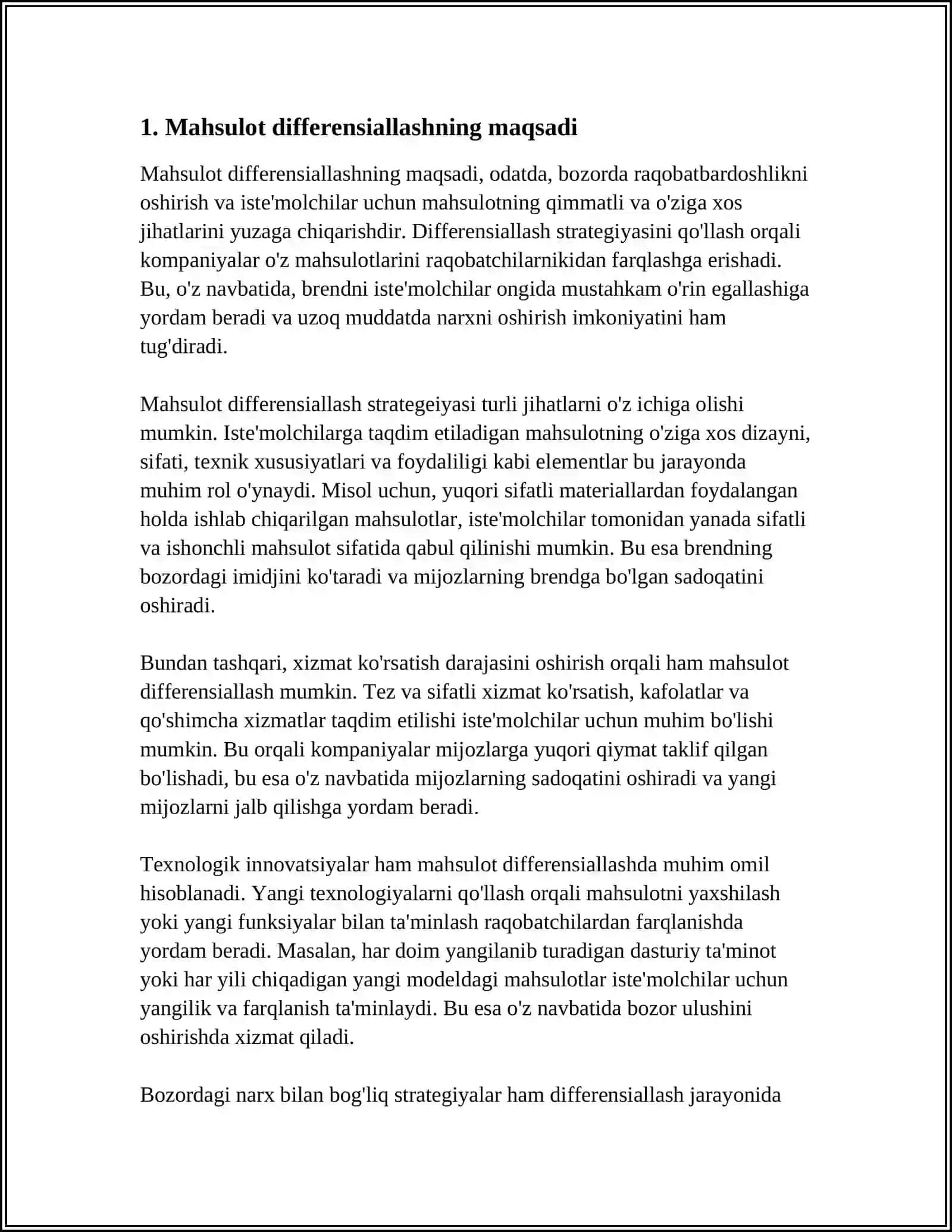 MAHSULOT DIFFERENSIALLASH VA UNING AFZALLIKLARI 3