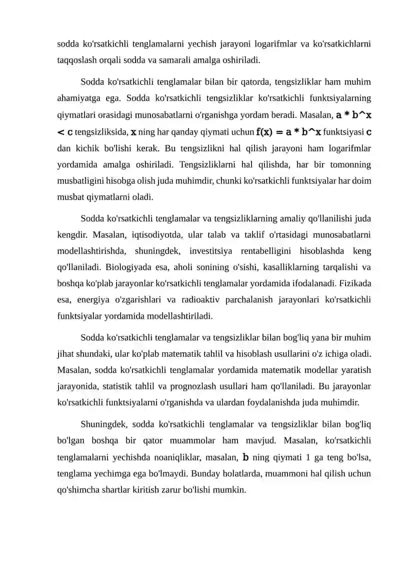 Sodda ko'rsatkichli tenglamalar va tengsizliklar 3