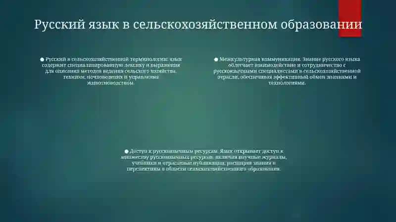 Русский Язык В Сельскохозяйственных Отраслях 3