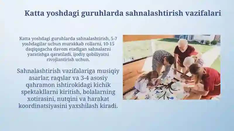 Katta yoshdagi guruhlarda sahnalashtirish vazifalari 3