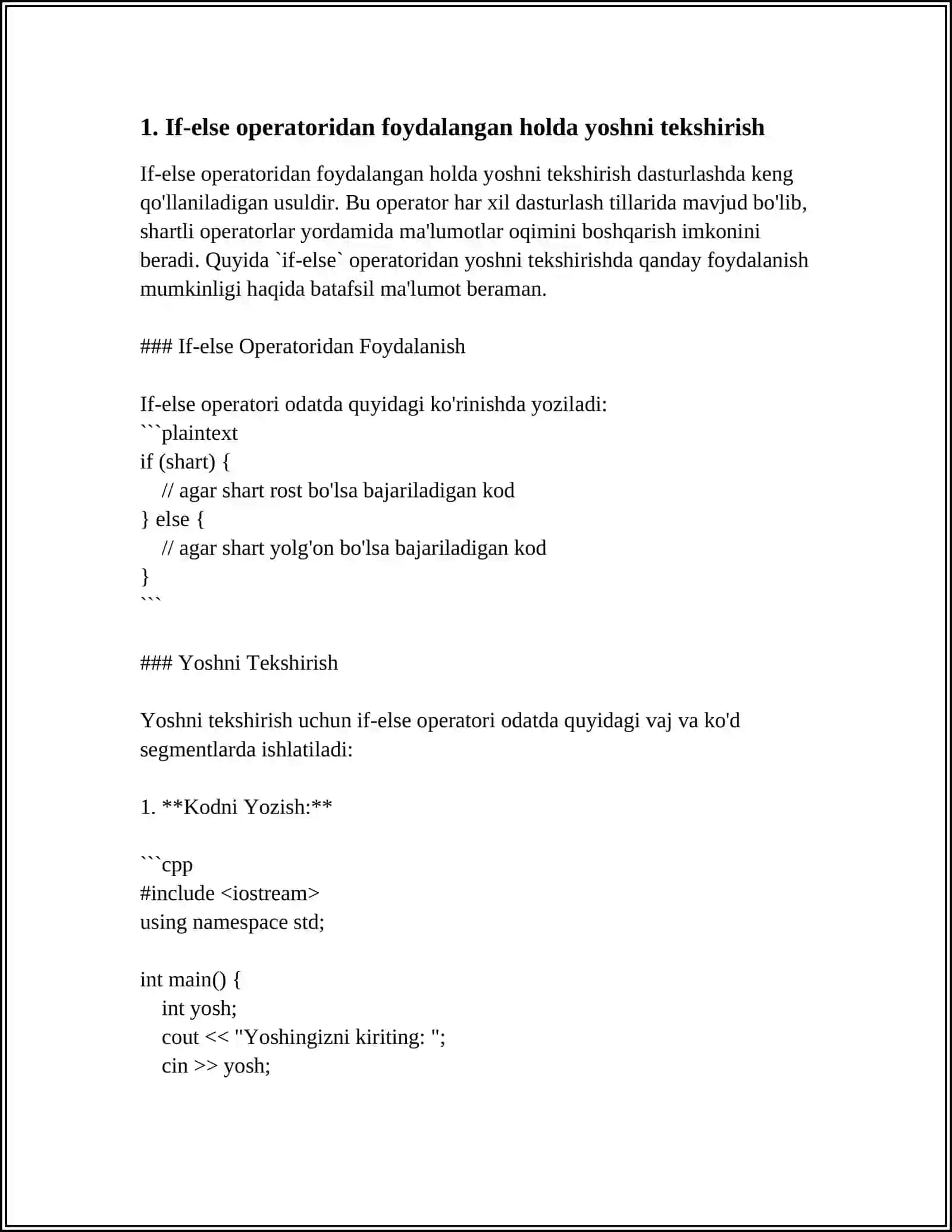 PYTHONDA IF-ELSE OPERATORI. BIR NECHA SHARTLARNI TEKSHIRISH 3