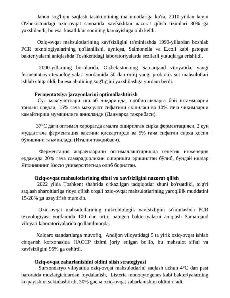 Oziq -ovqat mikrobiologiyasida erishilgan yutuq va yangiliklar 3