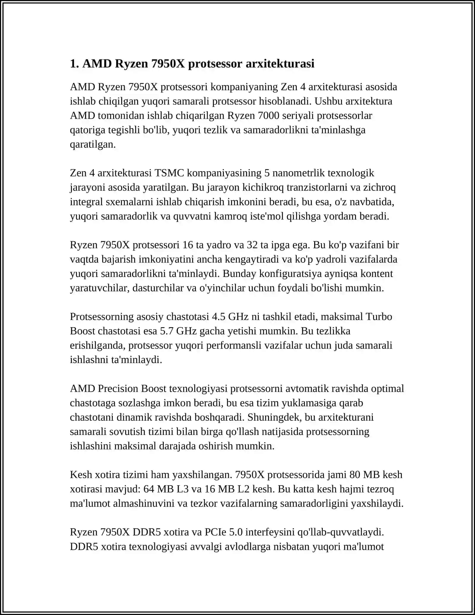 AMD 7000 SERIES RYZEN 7950X PROTSESSOR XUSUSIYATLARI 3